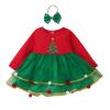 1st Birthday Girl Dress Toddler Girls Long Sleeve Christmas Tree Printed Mesh Tulle Dress Princess (Green, 2-3 Years) view 1