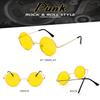 HJSTES Polarized Round Sunglasses Womens Men Retro Hippie Glasses Small Circle Sunnies(Gold/Yellow) view 4
