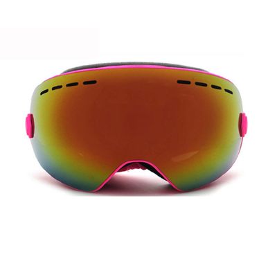Feilx Ski Goggles, Snow Goggles with High Weave Double Slide Buckle Headband & Ventilation Holes for Men Women (Color : Pink, Size : 22.5 * 9.8cm)