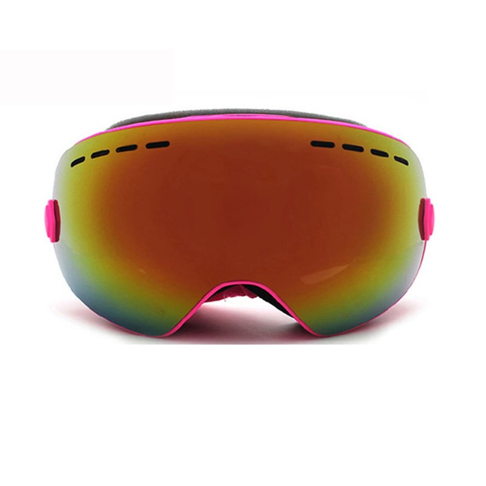 Feilx Ski Goggles, Snow Goggles with High Weave Double Slide Buckle Headband & Ventilation Holes for Men Women (Color : Pink, Size : 22.5 * 9.8cm)