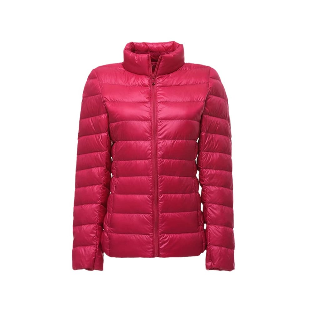 Women's Ultra-Light Down Jacket Portable Hooded Down Jacket red 4XL