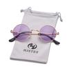HJSTES Polarized Round Sunglasses Womens Men Retro Hippie Glasses Small Circle Sunnies(Gold/Purple) view 1