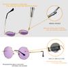 HJSTES Polarized Round Sunglasses Womens Men Retro Hippie Glasses Small Circle Sunnies(Gold/Purple) view 4