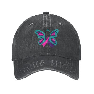 CXXYJYJ Thyroid Cancer Awareness Hat Man's Woman Christmas Caps Unisex Casquette Cowboy Baseball Caps Black