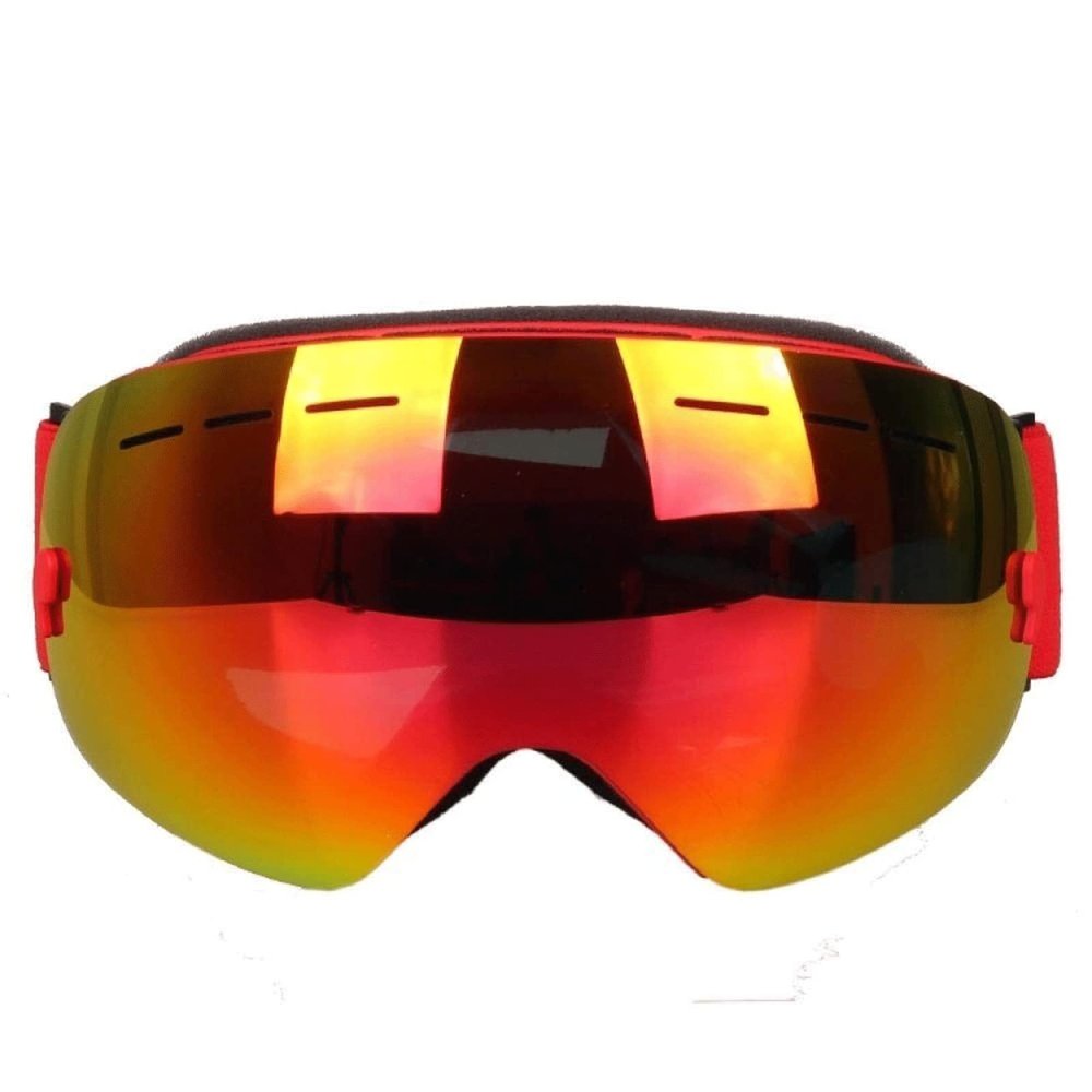 Feilx Ski Goggles, Snow Snowboard Goggles, Ski Glasses with Double-Layer Lens & Two Way Ventilation for Men Women (Color : Red, Size : 18 * 9.5cm)
