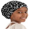 Alnorm Kids Satin Lined Hat Slouchy Beanie Sleep Hair Wrap for Curly Hair Girls Off-White view 1