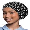 Alnorm Kids Satin Lined Hat Slouchy Beanie Sleep Hair Wrap for Curly Hair Girls Off-White view 2