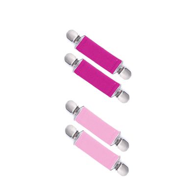 DOOVID Glove Clips Kids Toddler Winter Mitten Clips Stainless Steel Elastic Strap Gloves Clips Babys Adults 2 Pairs Pink & Rose