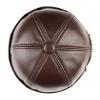 Leather Retro Hat Casual Landlord Chinese-Style Hat Cap Thin Round Caps Fashion Winter and Autumn Luxury Hat,Brown Opening,XL view 2