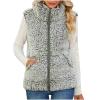 XUNRYAN Vests for Women Fleece Jackets Winter Fashion 2022 Quilted Lightweight Sherpa Vest Faux-Shearling Sleeveless Coats view 1