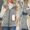 XUNRYAN Vests for Women Fleece Jackets Winter Fashion 2022 Quilted Lightweight Sherpa Vest Faux-Shearling Sleeveless Coats view 2