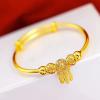 Fuqimanman2020 Silver Dream Catcher Feather Tassel Bracelet Bangle Adjustable Bar for Women Friendship Christmas Mother's Day Jewelry-Gold view 2