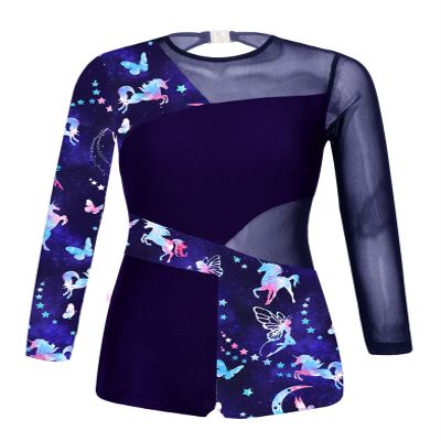 Daenrui Kids Girls Gymnastics Leotards Long Sleeve Dance Biketards Shorts Unitards Active Tumbling Outfit Fairy 8 Years