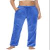 MAGCOMSEN Women's Velour Sweatpants High Waist Straight Leg Pants Drawstring Running Joggers with Pockets Sea Blue S view 1