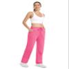 MAGCOMSEN Women's Velvet Pants Drawstring Waist Straight Leg Pant Casual Lounge Fleece Sweatpants Fluorescent Pink L view 4