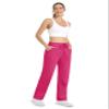 MAGCOMSEN Velvet Pants for Women High Waisted Straight Leg Stretch Elastic Waist Pull On Pant Fleece Pajama Rose 2XL view 4