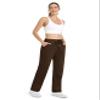MAGCOMSEN Women's Velour Pants Soft Velvet Sweatpants Straight Leg Athletic Joggers Casual Pant with Pockets Coffe S view 4