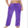 MAGCOMSEN Women's Velour Pant Soft Velvet Sweatpants Straight Leg High Waist Lounge Pant with Pockets Light Purple S view 1