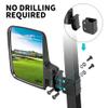10L0L Golf Cart Mirror, No Drilling Extra Large Side View Mirror Universal for Yamaha, Club Car, EZGO, Folding Side Rear View Mirrors Adjustable 180 Degree view 3