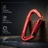 FresKaro Climbing Carabiner Clips Heavy Duty, UIAA Certified 25kN Auto Locking Carabiners, Twist Lock, 7075 Aluminium, Lightweight, Rust Free, for Rappelling, Hiking etc, 4Inch, Red, 2 Pack view 2