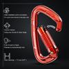 FresKaro Climbing Carabiner Clips Heavy Duty, UIAA Certified 25kN Auto Locking Carabiners, Twist Lock, 7075 Aluminium, Lightweight, Rust Free, for Rappelling, Hiking etc, 4Inch, Red, 2 Pack view 3