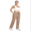 MAGCOMSEN Women's Sweatpants Velvet Elastic Waist Straight Leg Pants for Running Velour Cozy Pant Light Brown XL view 4