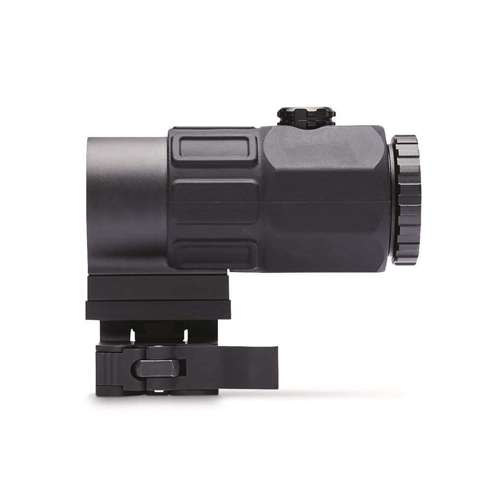 G45 Magnifier, 5X Mirror Magnifying Glass, Holographic Sight Multiplier Mirror, Side Foldable Flip Adjustment, with Switch to Side Quick Detachable QD Mount