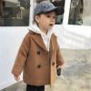 Kids Trench Coat for Toddler Boy Girls Woolden Overcoat Winter Dress Peacoat Double Breasted Wool Coat 1-5 Years (Khaki, 12-18 Months) view 2