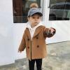 Kids Trench Coat for Toddler Boy Girls Woolden Overcoat Winter Dress Peacoat Double Breasted Wool Coat 1-5 Years (Khaki, 12-18 Months) view 3