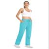 MAGCOMSEN Women's Velour Pants Straight Leg High Waisted Lounge Drawstring Waist Running Sweatpants Aqua Blue 2XL view 4
