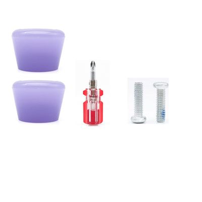 KAUYITWA Roller Skate Toe Stoppers Brake Block Shoes Holder with Screw Arbor and 1pcs Screw Driver for Double Row Skating 82A (Jelly Purple)