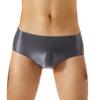 dPois Mens Oil Glossy Board Shorts Low Rise Bulge Pouch Brief Sissy Underwear Lingerie Swim Trunks Dark Grey XX-Large view 1