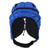 Soft Shell Football Helmet Scrum Cap 7v7 Rugby Helmet Padded Helmet Goalkeeper Adjustable Soccer Goalie Helmet Flag Football Helmet for Child Youth Adult (Blue-1, Small with 17"-19") view 3