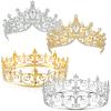 Henoyso 4 Pcs Prom King and Queen Crowns for Men Women Tiara Valentine's Day Party Galentine Wedding, Birthday, Homecoming(Gold, Silver,Royal Style) view 1
