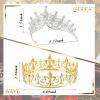 Henoyso 4 Pcs Prom King and Queen Crowns for Men Women Tiara Valentine's Day Party Galentine Wedding, Birthday, Homecoming(Gold, Silver,Royal Style) view 2