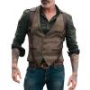 Mens Vintage Suit Vests V-Neck Sleeveless Slim Fit Jacket Casual Button Down Business Formal Dress Vest Waistcoats Brown view 1