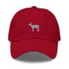 Small Goat hat, Embroidered Unisex Baseball hat, Sheep Gifts, Small Goat Cap. Cranberry view 1