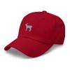 Small Goat hat, Embroidered Unisex Baseball hat, Sheep Gifts, Small Goat Cap. Cranberry view 3