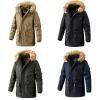 HINDOLA Men's Faux Fur Coat Jacket Male Winter Warm Thicker Fur Coats Outwear Hooded Long Parka Overcoat view 3