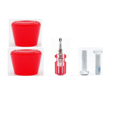KAUYITWA Roller Skate Toe Stoppers Brake Block Shoes Holder with Screw Arbor and 1pcs Screw Driver for Double Row Skating 82A (Red)