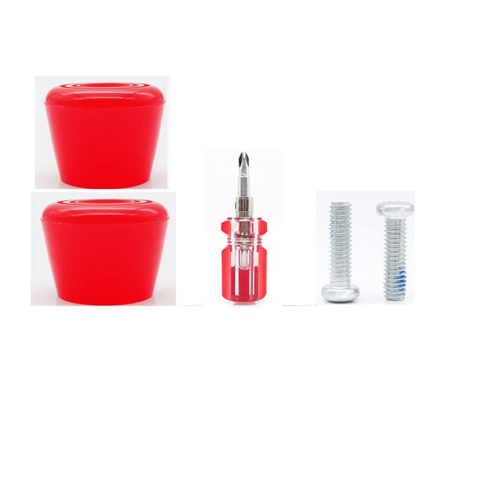 KAUYITWA Roller Skate Toe Stoppers Brake Block Shoes Holder with Screw Arbor and 1pcs Screw Driver for Double Row Skating 82A (Red)