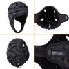 Soft Shell Football Helmet Scrum Cap 7v7 Rugby Helmet Padded Helmet Goalkeeper Adjustable Soccer Goalie Helmet Flag Football Helmet for Child Youth Adult (Black-1, Small with 17"-19") view 2