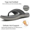 KuaiLu Mens Leather Sport Flip Flops Comfort Orthotic Thong Sandals with Plantar Fasciitis Arch Support for Outdoor Summer view 4