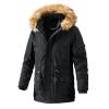 HINDOLA Men's Faux Fur Coat Jacket Male Winter Warm Thicker Fur Coats Outwear Hooded Long Parka Overcoat view 1