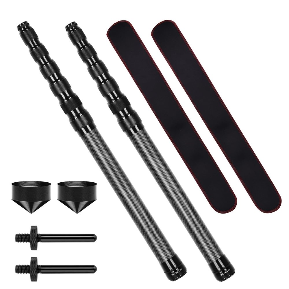 Telescoping Tarp Poles Heavy Duty Adjustable, Carbon Fiber Tent Poles, Portable & Lightweight for Tent Fly, Awning, Outdoor Camping, Hiking 8.9FT