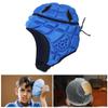 Soft Shell Football Helmet Scrum Cap 7v7 Rugby Helmet Padded Helmet Goalkeeper Adjustable Soccer Goalie Helmet Flag Football Helmet for Child Youth Adult (Blue-1, Medium (19"-21")) view 4
