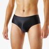 Alvivi Mens Glossy Smooth Low Rise Briefs Elastic Waistband Solid Color Underpants Swimwear Black Medium view 2