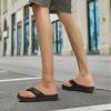 KuaiLu Mens Leather Sport Flip Flops Comfort Orthotic Thong Sandals with Plantar Fasciitis Arch Support for Outdoor Summer view 2