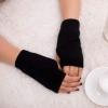 Fingerless Knitted Mitten Warm Gloves Women Arm Warm Girl Winter Keep Soft Gloves Mittens Combo (Black, One Size) view 2