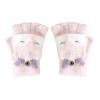 Cartoon Animal Print Knitted Warm Convertible Flip Mittens Top Fingerless Children Winter Gloves Sunhat (Pink, One Size) view 1